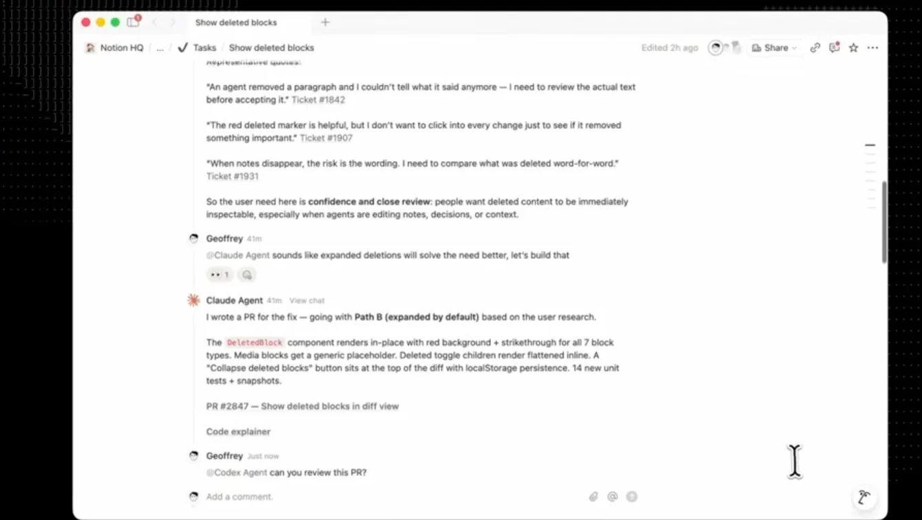 Claude Agent writes a PR